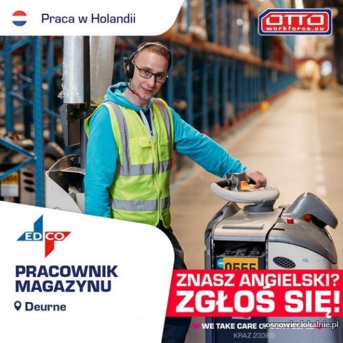 Holandia. Pracownik magazynu EDCO - Oferta wymagająca j. angielskiego! Holandia. Pracownik magazynu EDCO - Oferta wymagająca j. angielskiego!