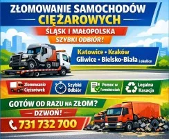 Złomowanie samochodów ciężarowych - Śląsk i Małopolska | Szybki odbiór